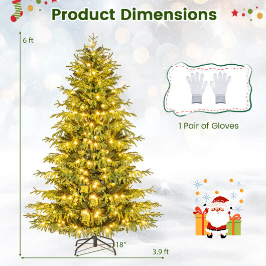 Artificial Christmas Tree with LED Lights and PVC Mixed Branch Tips-7