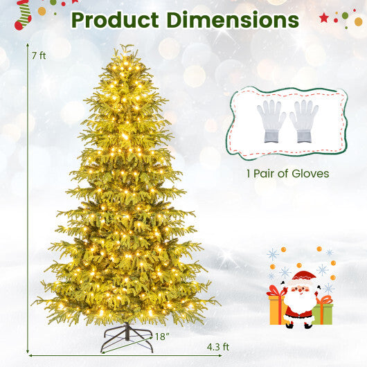 Artificial Christmas Tree with LED Lights and PVC Mixed Branch Tips-7
