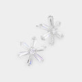 Crystal cubic zirconia CZ flower stud earrings