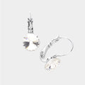 Genuine Round Crystal Lever Back Earrings