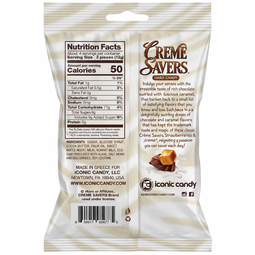 Creme Savers Hard Candy Chocolate and Caramel Creme 6ct (6.25oz)