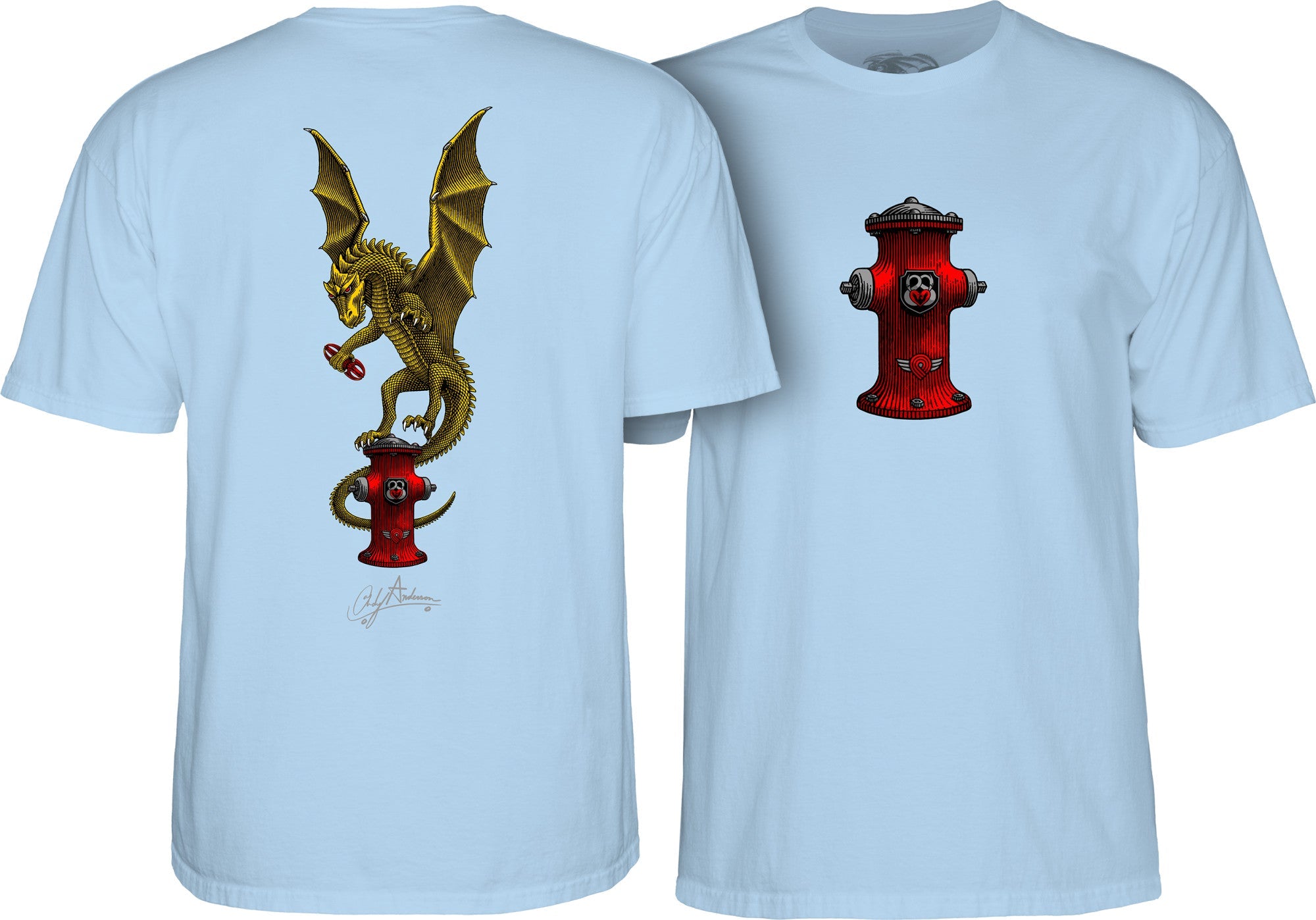 Powell Peralta Andy Anderson Vajra T-shirt - Light Blue