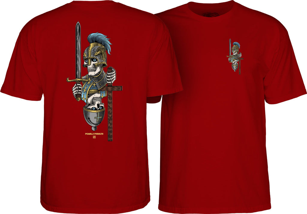 Powell Peralta Dan Corrigan Chess Skulls T-Shirt - Burgundy