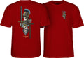 Powell Peralta Dan Corrigan Chess Skulls T-Shirt - Burgundy