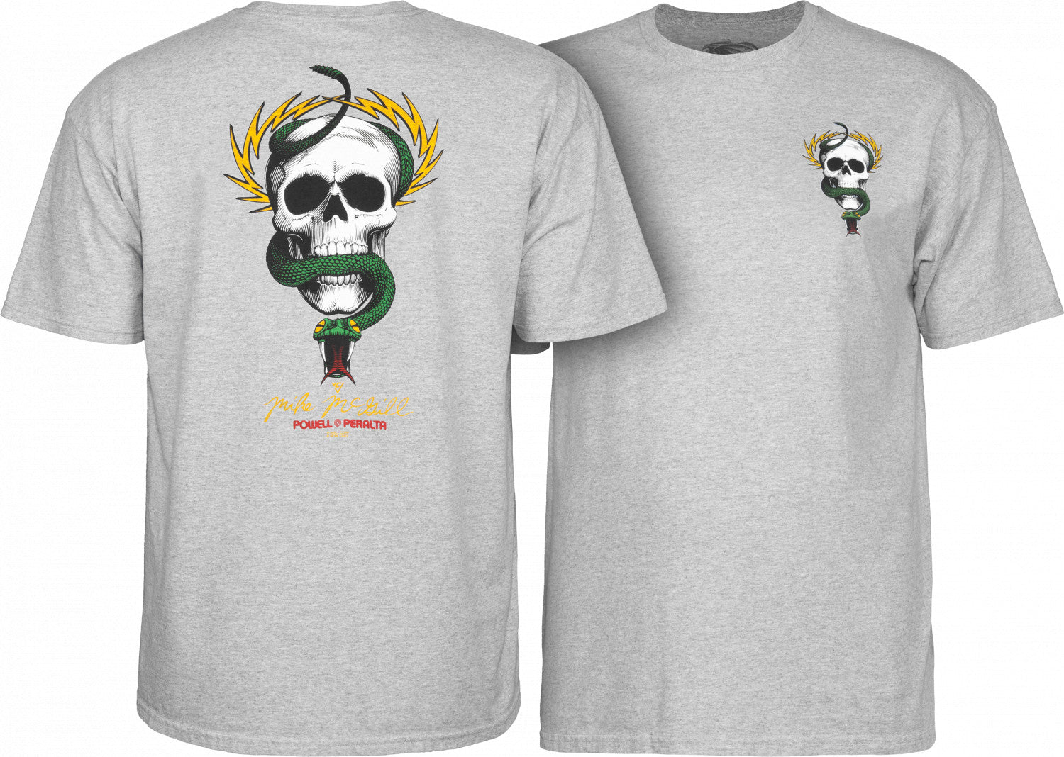 Powell Peralta Mike McGill Skull & Snake T-shirt - Gray