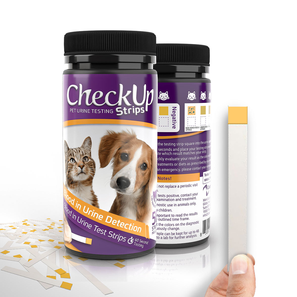 Coastline Global CheckUp Blood in The Urine Urine Testing Strips for Cats and Dogs 50CT