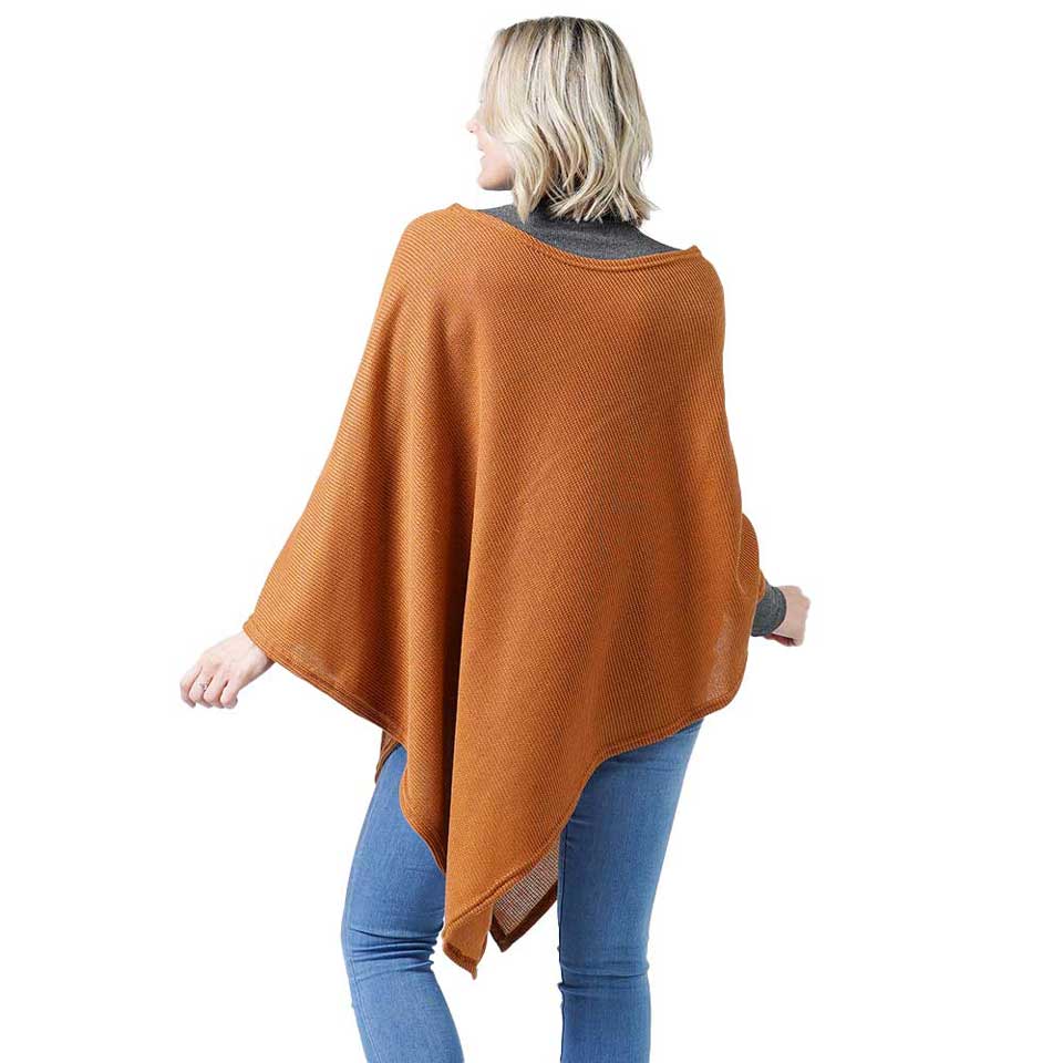 Textured Jersey Poncho Ruana Wrap