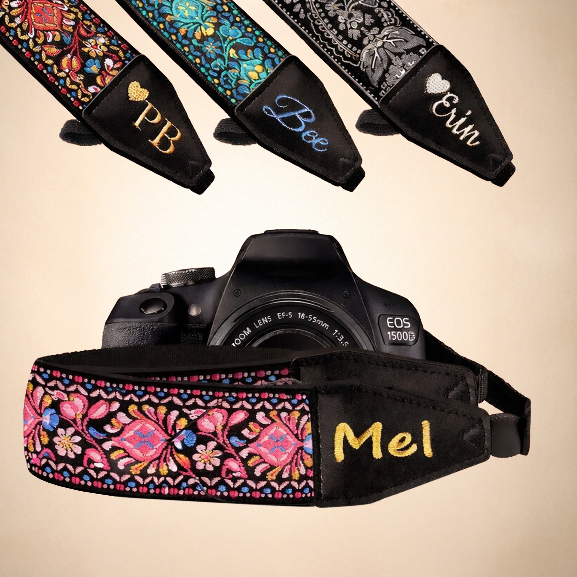 Custom Embroidered Camera Strap – Personalized DSLR Strap