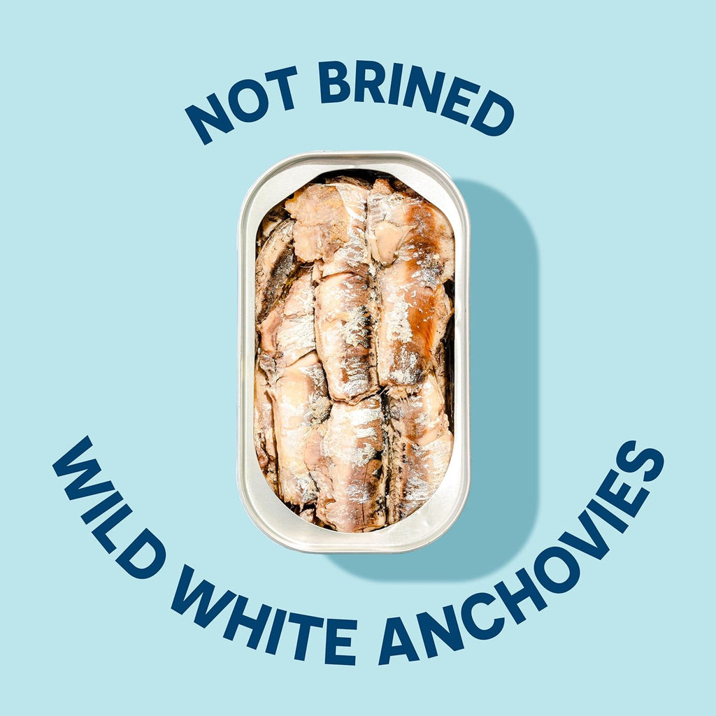 Wild Planet White Anchovies in Extra Virgin Olive Oil, 4.4 oz (Case of 12)
