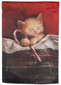 Candy Cane Kitten Christmas Garden Flag 2 Sided Decorative
