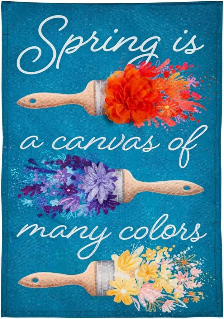 Canvas of Many Colors Spring Garden Flag 2 Sided