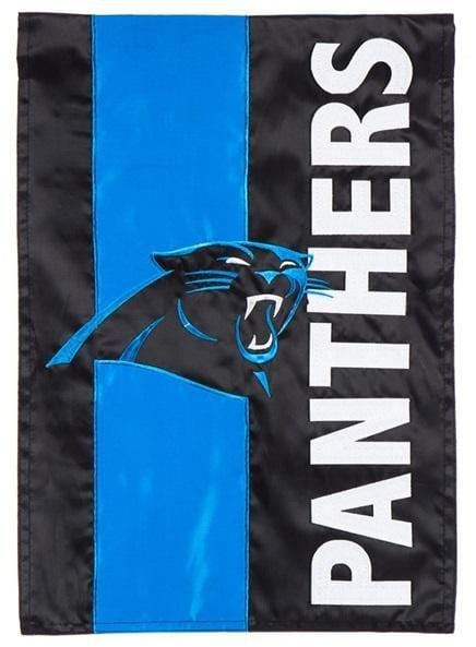 Carolina Panthers Garden Flag 2 Sided Embellished Logo NFL