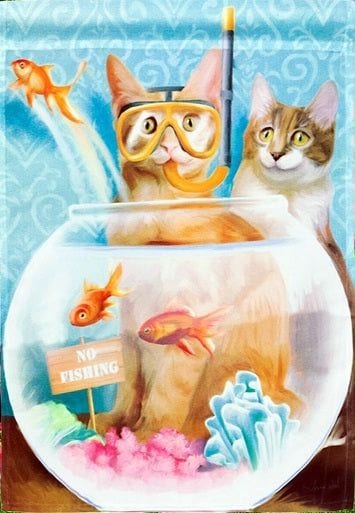 Cat Patrol Garden Flag 2 Sided Whimsical