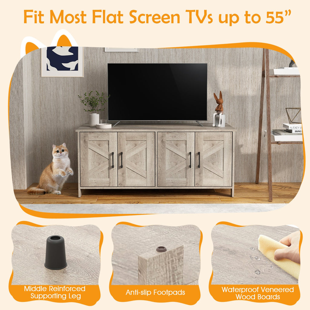 Cat Litter Box Enclosure for 2 Cats Modern Kitty Litter Box Furniture Hidden-Oak