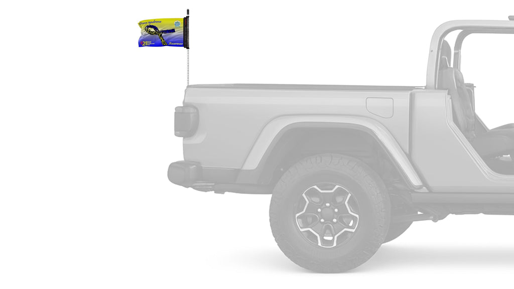 Down Syndrome Awareness 12"x18" Forever Wave Flag for Jeep Wrangler JK 2-Door 2007-2018
