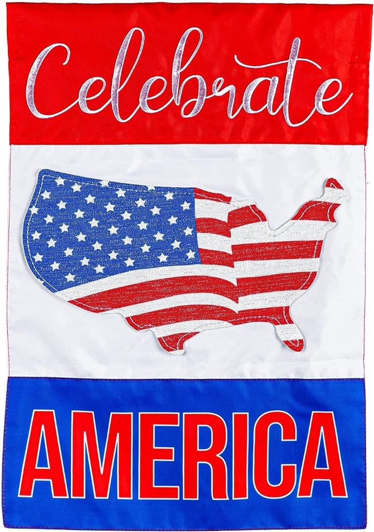 Celebrate America Garden Flag 2 Sided Applique