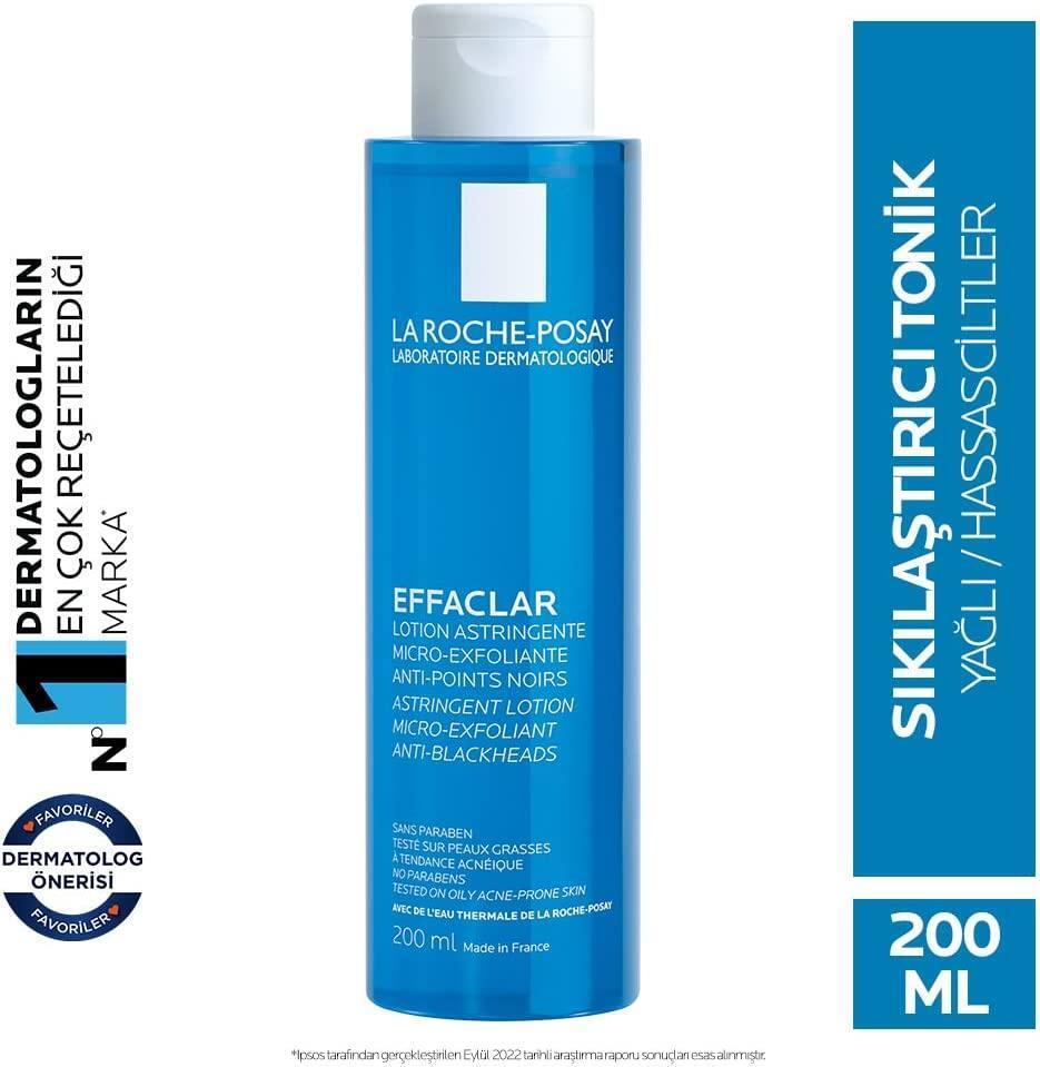 La Roche-Posay Effaclar Micro-Peeling Toner 200ml - Pore-Tightening for Acne-Prone Skin