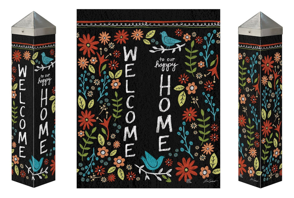 Chalkboard Floral Art Pole 20 Inches
