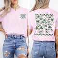 Checkered Bow Coquette Leprechaun Shamrock Clover Lucky St Patrick's Day Irish Pride Comfort Colors Tee