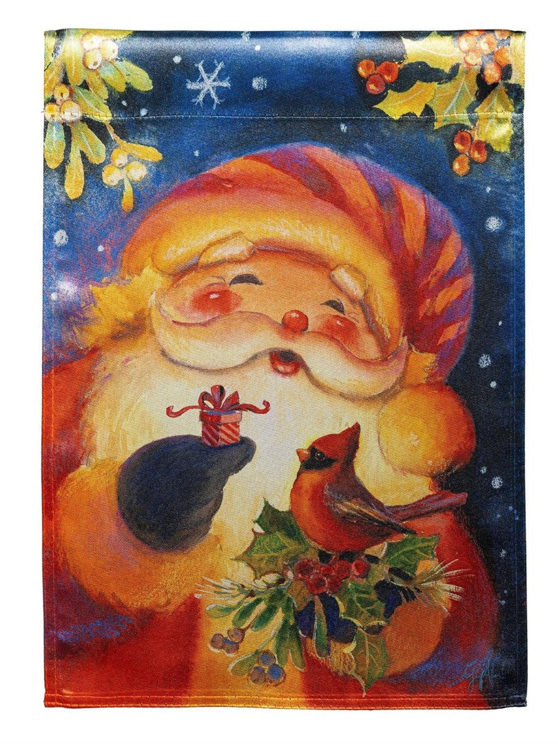 Cheerful Santa 2 Sided Garden Flag