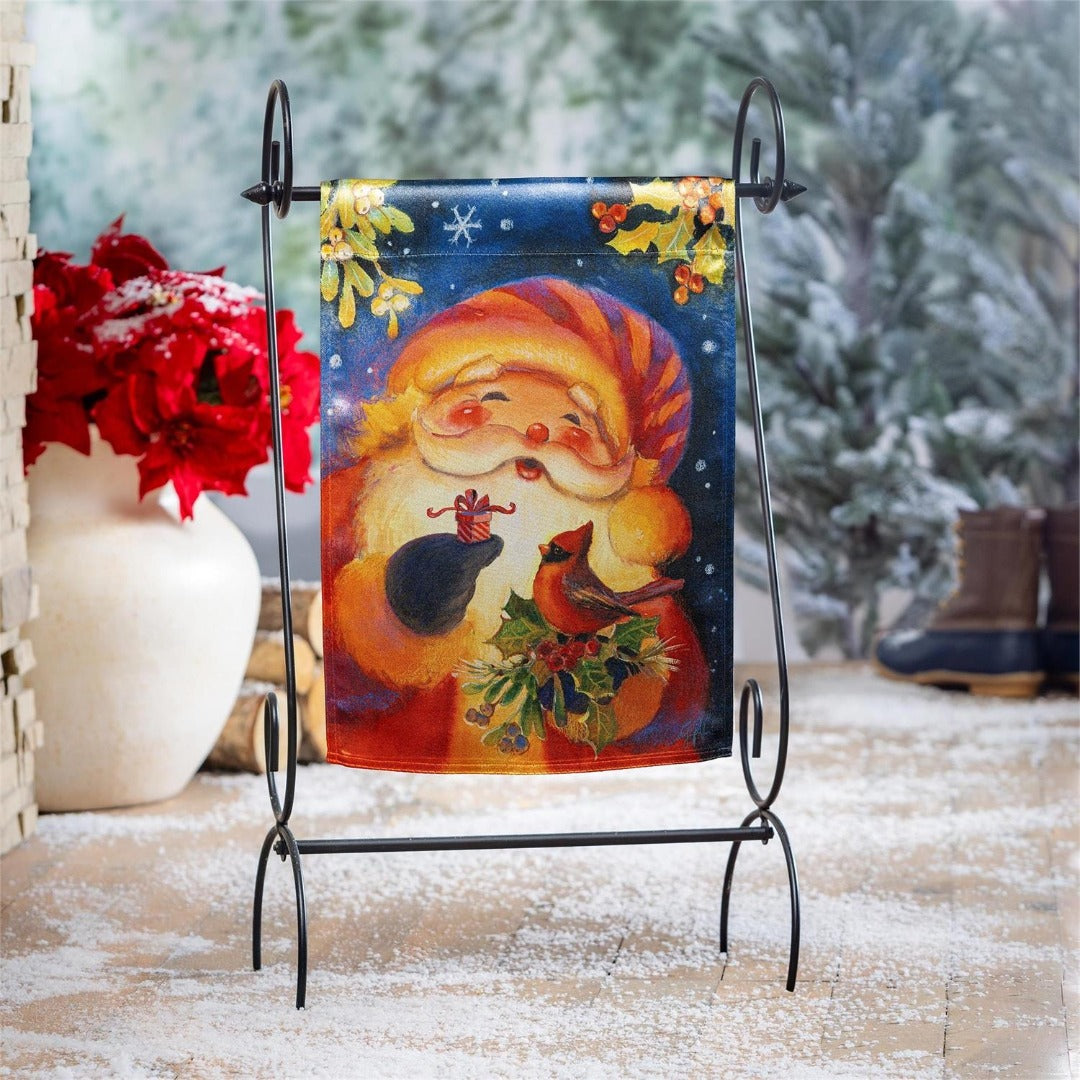Cheerful Santa 2 Sided Garden Flag