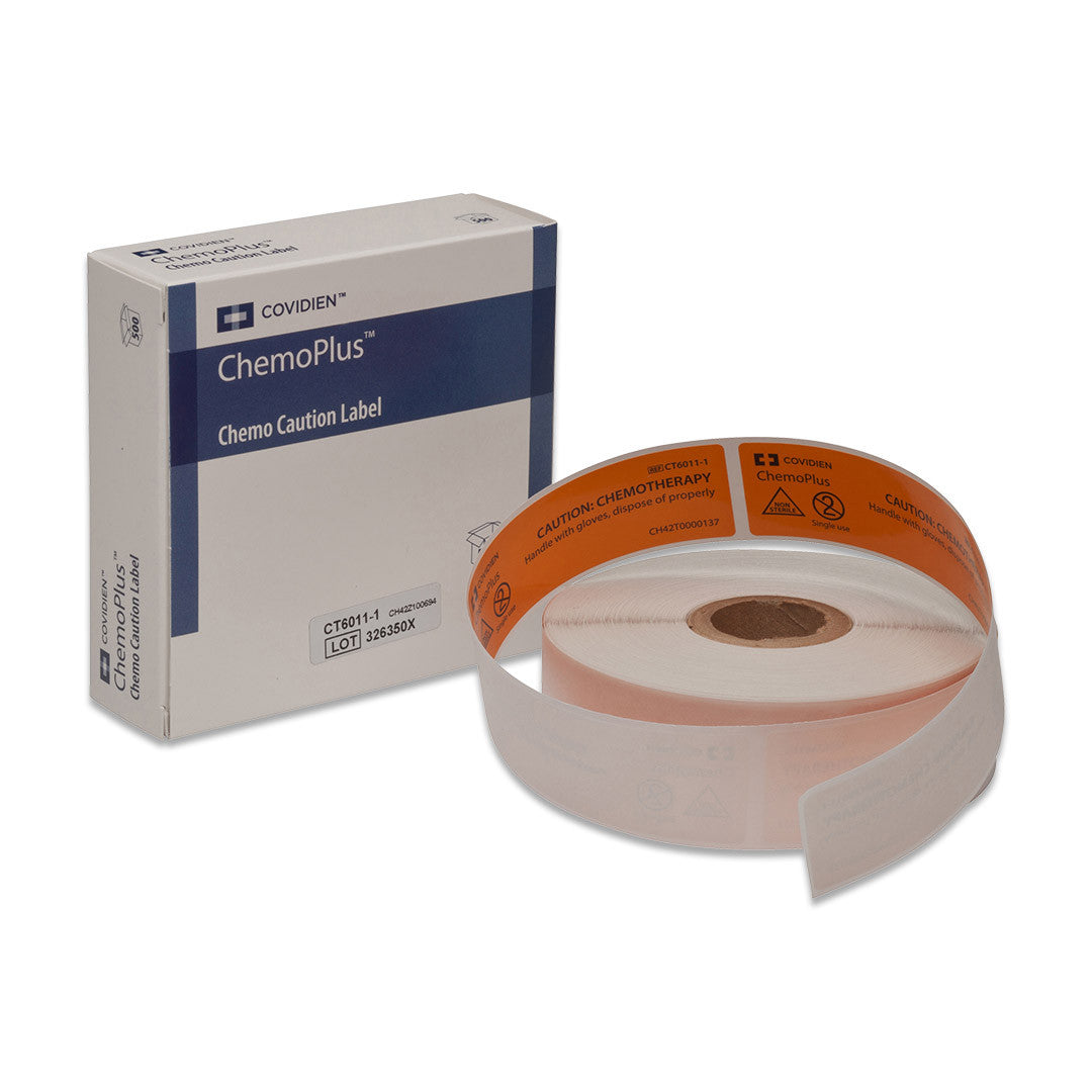 Pre-Printed Label Kendall Healthcare Caution Label White Paper Chemotherapy Green Biohazard 1/2 X 3 Inch - CT6006-1