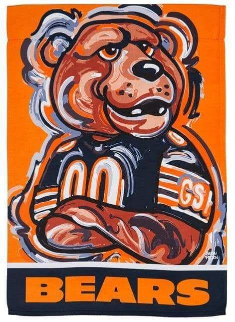 Chicago Bears Garden Flag 2 Sided Justin Patten