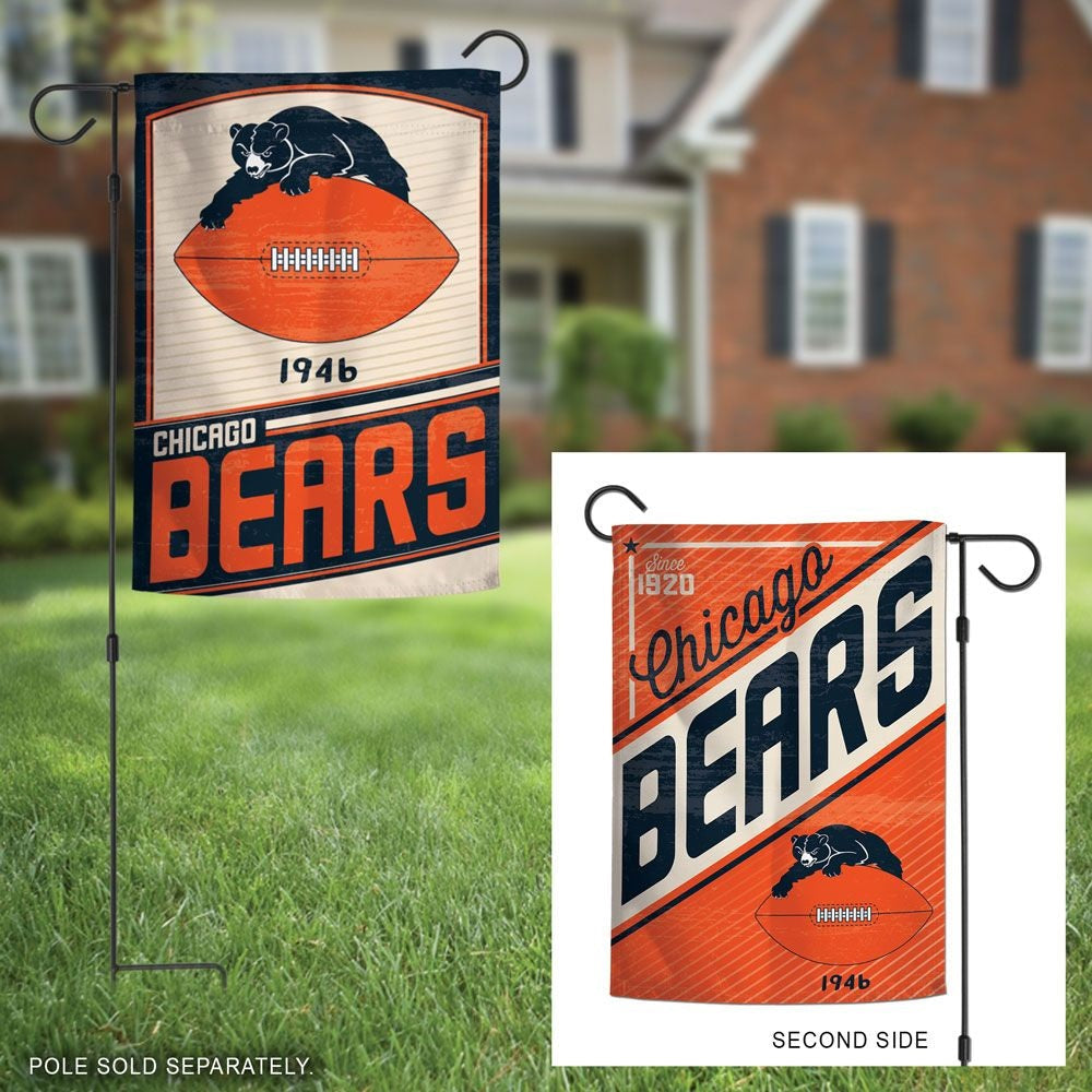 Chicago Bears Garden Flag 2 Sided Retro Classic Logo