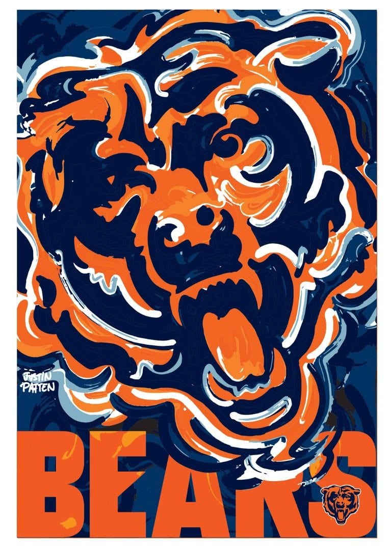 Chicago Bears Garden Flag Justin Patten 2 Sided