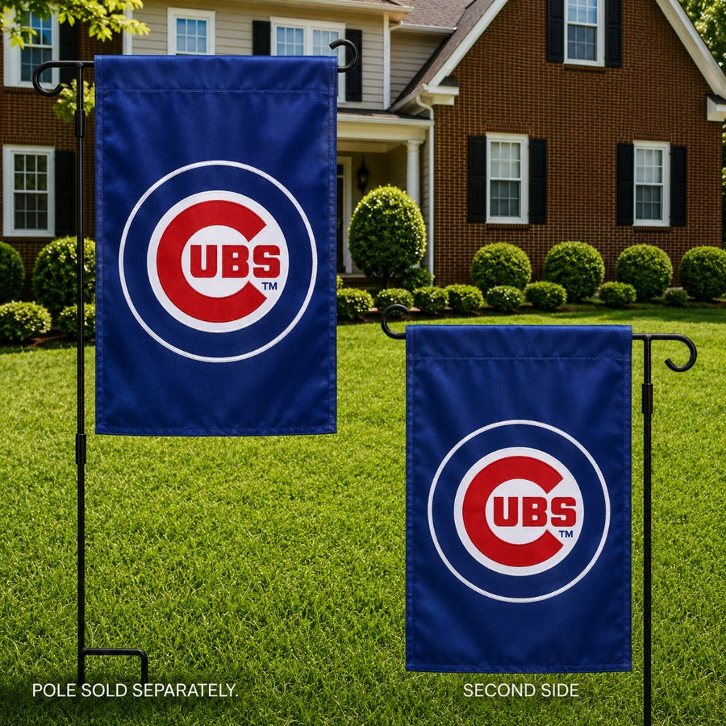 Chicago Cubs 2 Sided Appliqued Garden Flag