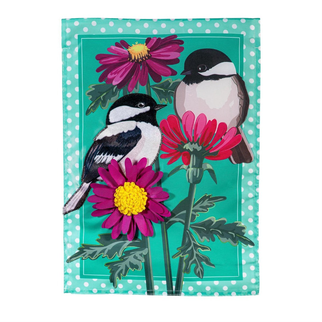 Chickadee Friends 2 Sided Garden Flag