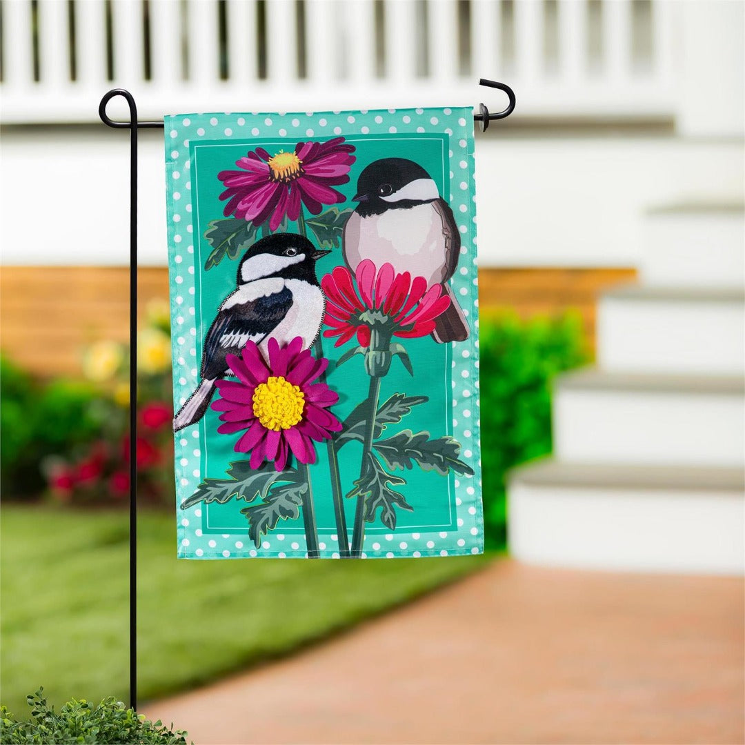 Chickadee Friends 2 Sided Garden Flag