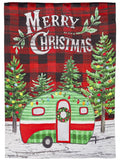 Christmas Camper Garden Flag 2 Sided Merry Christmas