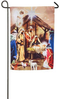 Christmas Garden Flag Religious Collage 2 Sided Nativity