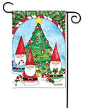 Christmas Gnomes Trim the Tree Garden Flag 2 Sided