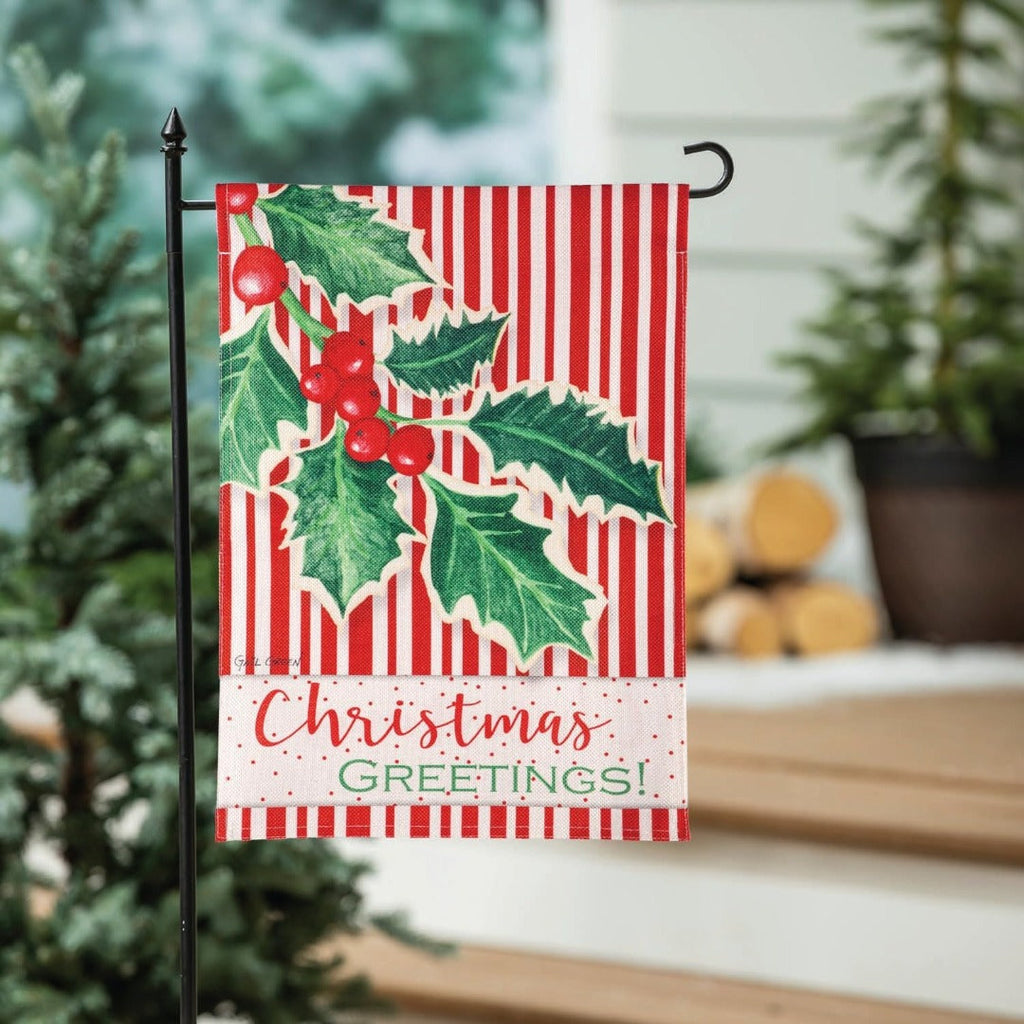 Christmas Greetings Garden Flag 2 Sided