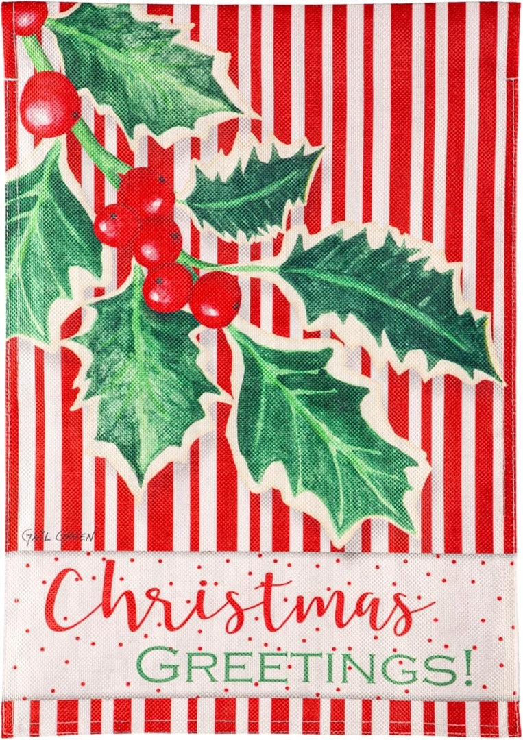 Christmas Greetings Garden Flag 2 Sided