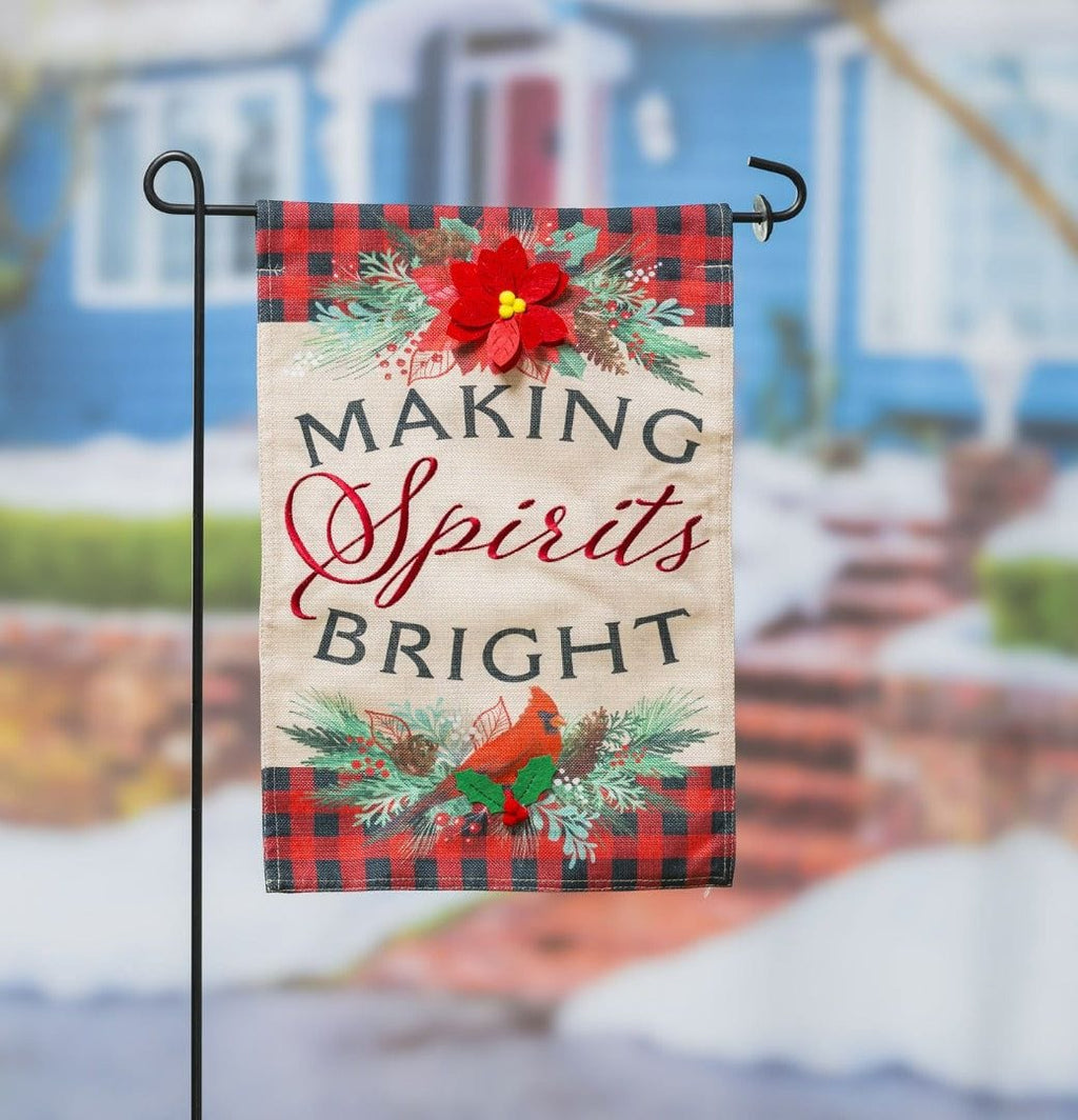 Christmas Joy Garden Flag 2 Sided Making Spirits Bright