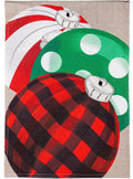 Christmas Mixed Print Ornament Trio Garden Flag 2 Sided Burlap