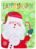 Christmas Santa Happy Holidays Garden Flag 2 Sided Candy Cane
