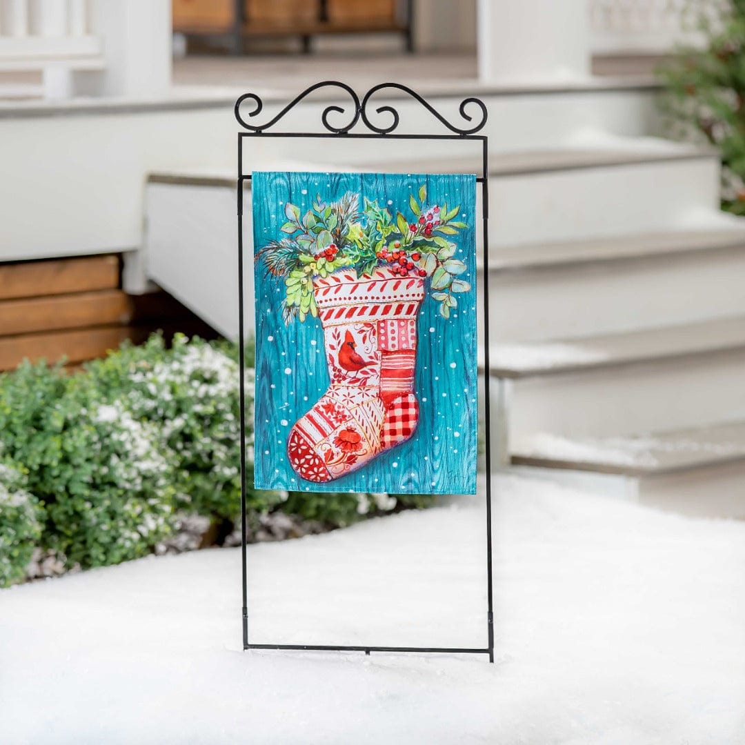 Christmas Stocking Garden Flag 2 Sided Moire