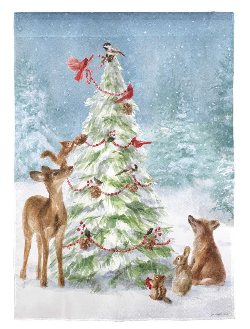 Christmas Tree And Friends Garden Flag 2 Sided