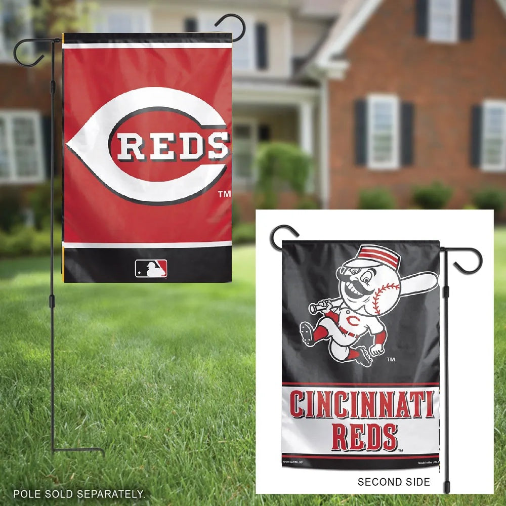 Cincinnati Reds 2 Sided Garden Flag Double Logo