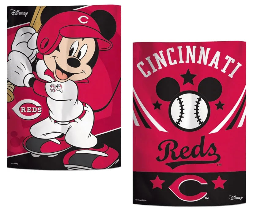 Cincinnati Reds 2 Sided Mickey Mouse Garden Flag