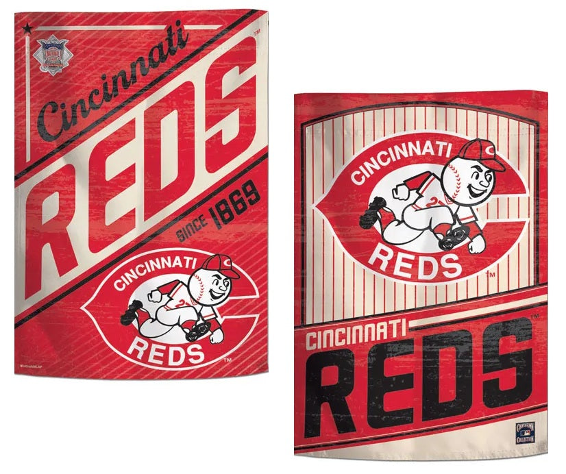 Cincinnati Reds Garden Flag 2 Sided Cooperstown