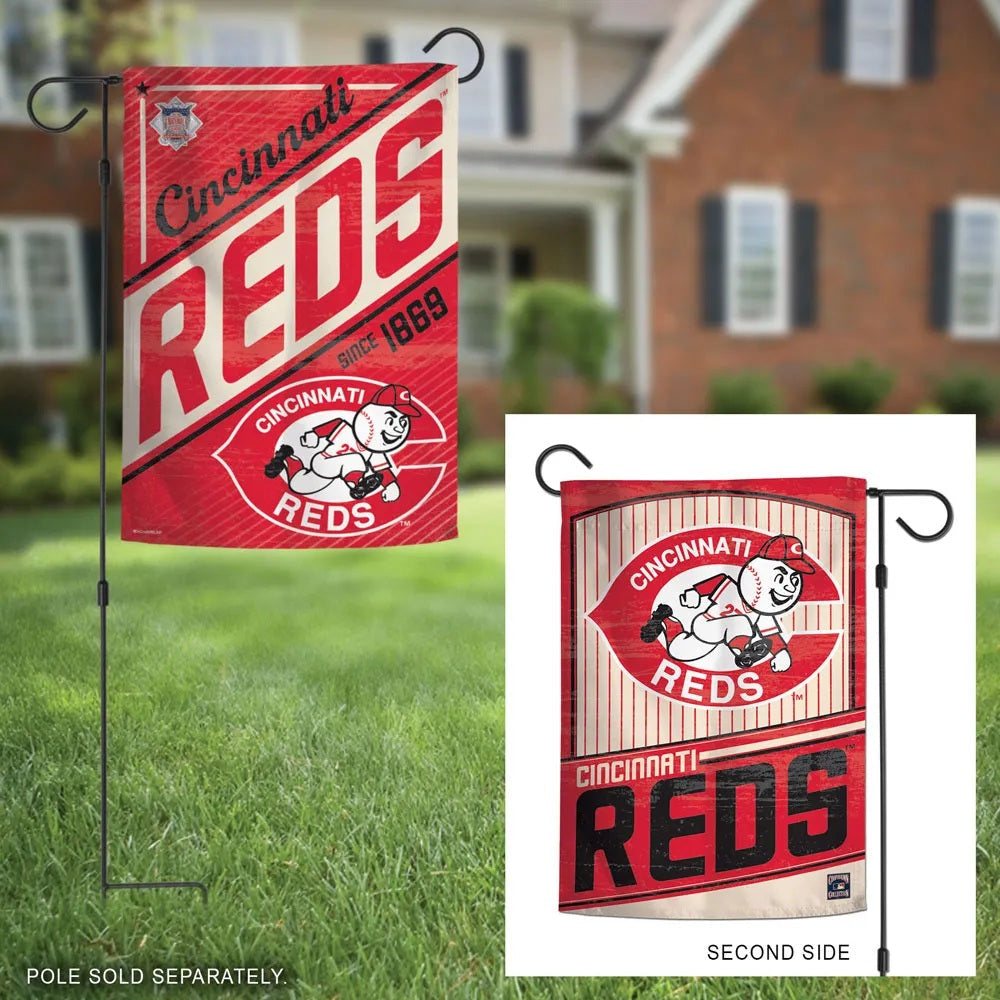 Cincinnati Reds Garden Flag 2 Sided Cooperstown