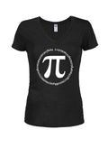 Circle Pi Juniors V Neck T-Shirt