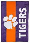 Clemson Tigers Garden Flag 2 Sided Applique Logo