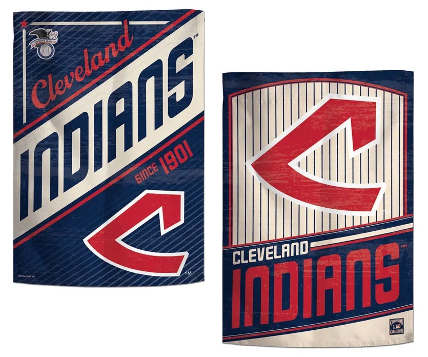 Cleveland Guardians Garden Flag 2 Sided Throwback