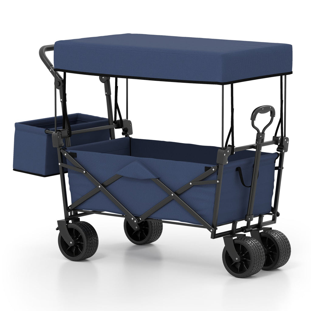 Collapsible Wagon with Removable Canopy and Detachable Storage Bag